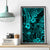 Hawaii King Kamehameha Canvas Wall Art Polynesian Pattern Turquoise Version - Wonder Print Shop