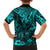 Hawaii King Kamehameha Kid Hawaiian Shirt Polynesian Pattern Turquoise Version - Wonder Print Shop