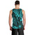 Hawaii King Kamehameha Men Tank Top Polynesian Pattern Turquoise Version - Wonder Print Shop