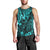 Hawaii King Kamehameha Men Tank Top Polynesian Pattern Turquoise Version - Wonder Print Shop