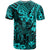 Hawaii King Kamehameha T Shirt Polynesian Pattern Turquoise Version - Wonder Print Shop