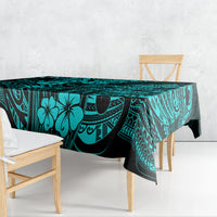 Hawaii King Kamehameha Tablecloth Polynesian Pattern Turquoise Version - Wonder Print Shop