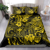 Hawaii King Kamehameha Bedding Set Polynesian Pattern Yellow Version - Wonder Print Shop