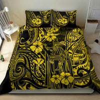 Hawaii King Kamehameha Bedding Set Polynesian Pattern Yellow Version - Wonder Print Shop