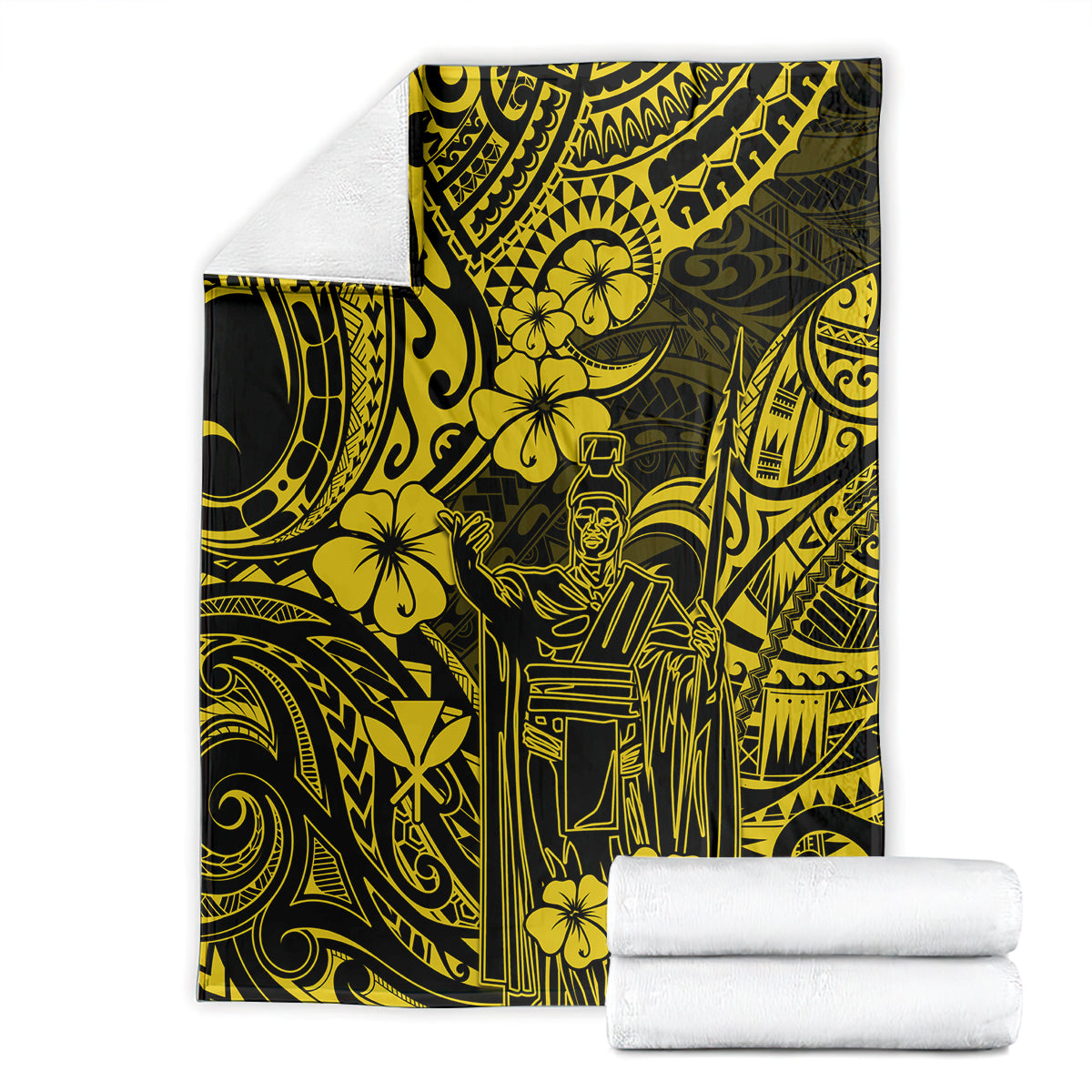 hawaii-king-kamehameha-blanket-polynesian-pattern-yellow-version