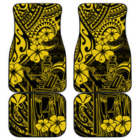 Hawaii King Kamehameha Car Mats Polynesian Pattern Yellow Version - Wonder Print Shop