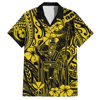 Hawaii King Kamehameha Hawaiian Shirt Polynesian Pattern Yellow Version - Wonder Print Shop
