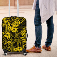 Hawaii King Kamehameha Luggage Cover Polynesian Pattern Yellow Version - Wonder Print Shop