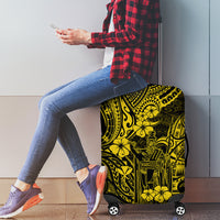 Hawaii King Kamehameha Luggage Cover Polynesian Pattern Yellow Version - Wonder Print Shop