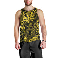 Hawaii King Kamehameha Men Tank Top Polynesian Pattern Yellow Version - Wonder Print Shop