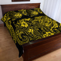 Hawaii King Kamehameha Quilt Bed Set Polynesian Pattern Yellow Version - Wonder Print Shop