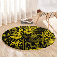 hawaii-king-kamehameha-round-carpet-polynesian-pattern-yellow-version