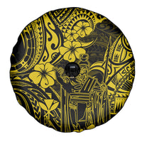 Hawaii King Kamehameha Spare Tire Cover Polynesian Pattern Yellow Version - Wonder Print Shop