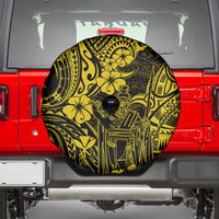 Hawaii King Kamehameha Spare Tire Cover Polynesian Pattern Yellow Version - Wonder Print Shop