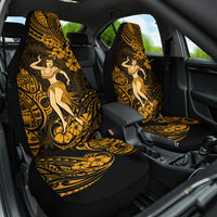 Hawaii Hula Girl Car Seat Cover Polynesian Pattern Gold Version - Wonder Print Shop
