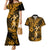 Hawaii Hula Girl Couples Matching Mermaid Dress and Hawaiian Shirt Polynesian Pattern Gold Version - Wonder Print Shop