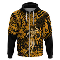 Hawaii Hula Girl Hoodie Polynesian Pattern Gold Version - Wonder Print Shop