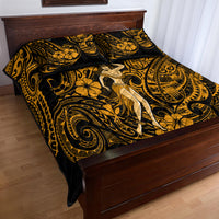 Hawaii Hula Girl Quilt Bed Set Polynesian Pattern Gold Version - Wonder Print Shop