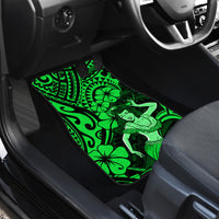 Hawaii Hula Girl Car Mats Polynesian Pattern Green Version - Wonder Print Shop