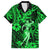 Hawaii Hula Girl Family Matching Short Sleeve Bodycon Dress and Hawaiian Shirt Polynesian Pattern Green Version - Wonder Print Shop