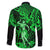 Hawaii Hula Girl Family Matching Short Sleeve Bodycon Dress and Hawaiian Shirt Polynesian Pattern Green Version - Wonder Print Shop