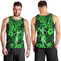 Hawaii Hula Girl Men Tank Top Polynesian Pattern Green Version - Wonder Print Shop