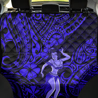 Hawaii Hula Girl Back Car Seat Cover Polynesian Pattern Navy Blue Version - Wonder Print Shop