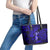 Hawaii Hula Girl Leather Tote Bag Polynesian Pattern Navy Blue Version - Wonder Print Shop