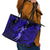 Hawaii Hula Girl Leather Tote Bag Polynesian Pattern Navy Blue Version - Wonder Print Shop