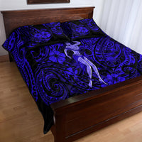 Hawaii Hula Girl Quilt Bed Set Polynesian Pattern Navy Blue Version - Wonder Print Shop
