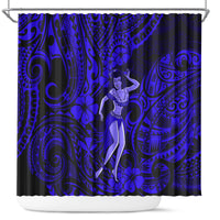 hawaii-hula-girl-shower-curtain-polynesian-pattern-navy-blue-version