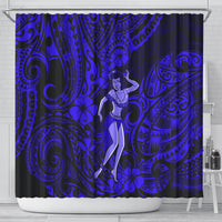 hawaii-hula-girl-shower-curtain-polynesian-pattern-navy-blue-version