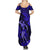 Hawaii Hula Girl Summer Maxi Dress Polynesian Pattern Navy Blue Version - Wonder Print Shop