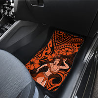 Hawaii Hula Girl Car Mats Polynesian Pattern Orange Version - Wonder Print Shop