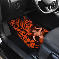 Hawaii Hula Girl Car Mats Polynesian Pattern Orange Version - Wonder Print Shop
