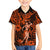 Hawaii Hula Girl Kid Hawaiian Shirt Polynesian Pattern Orange Version - Wonder Print Shop