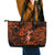 Hawaii Hula Girl Leather Tote Bag Polynesian Pattern Orange Version - Wonder Print Shop