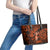 Hawaii Hula Girl Leather Tote Bag Polynesian Pattern Orange Version - Wonder Print Shop