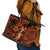 Hawaii Hula Girl Leather Tote Bag Polynesian Pattern Orange Version - Wonder Print Shop