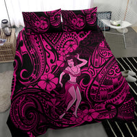Hawaii Hula Girl Bedding Set Polynesian Pattern Pink Version - Wonder Print Shop