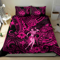 Hawaii Hula Girl Bedding Set Polynesian Pattern Pink Version - Wonder Print Shop