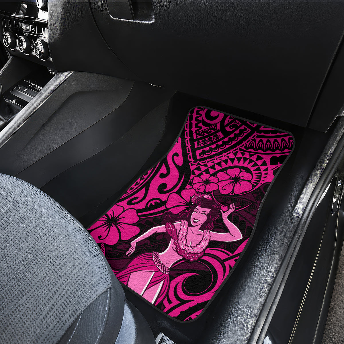 Hawaii Hula Girl Car Mats Polynesian Pattern Pink Version - Wonder Print Shop