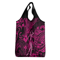 Hawaii Hula Girl Grocery Bag Polynesian Pattern Pink Version