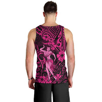 Hawaii Hula Girl Men Tank Top Polynesian Pattern Pink Version - Wonder Print Shop