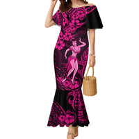 Hawaii Hula Girl Mermaid Dress Polynesian Pattern Pink Version - Wonder Print Shop