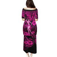 Hawaii Hula Girl Puletasi Polynesian Pattern Pink Version - Wonder Print Shop