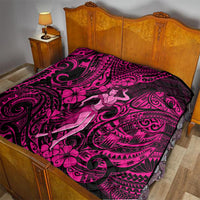 Hawaii Hula Girl Quilt Polynesian Pattern Pink Version - Wonder Print Shop
