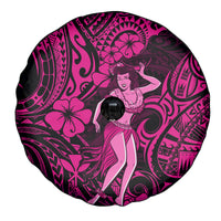 Hawaii Hula Girl Spare Tire Cover Polynesian Pattern Pink Version - Wonder Print Shop