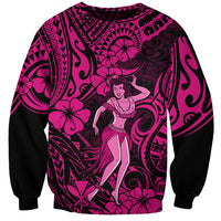 Hawaii Hula Girl Sweatshirt Polynesian Pattern Pink Version - Wonder Print Shop
