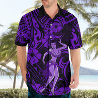 Hawaii Hula Girl Hawaiian Shirt Hibiscus Hawaii Tribal Tattoo Purple Version - Wonder Print Shop
